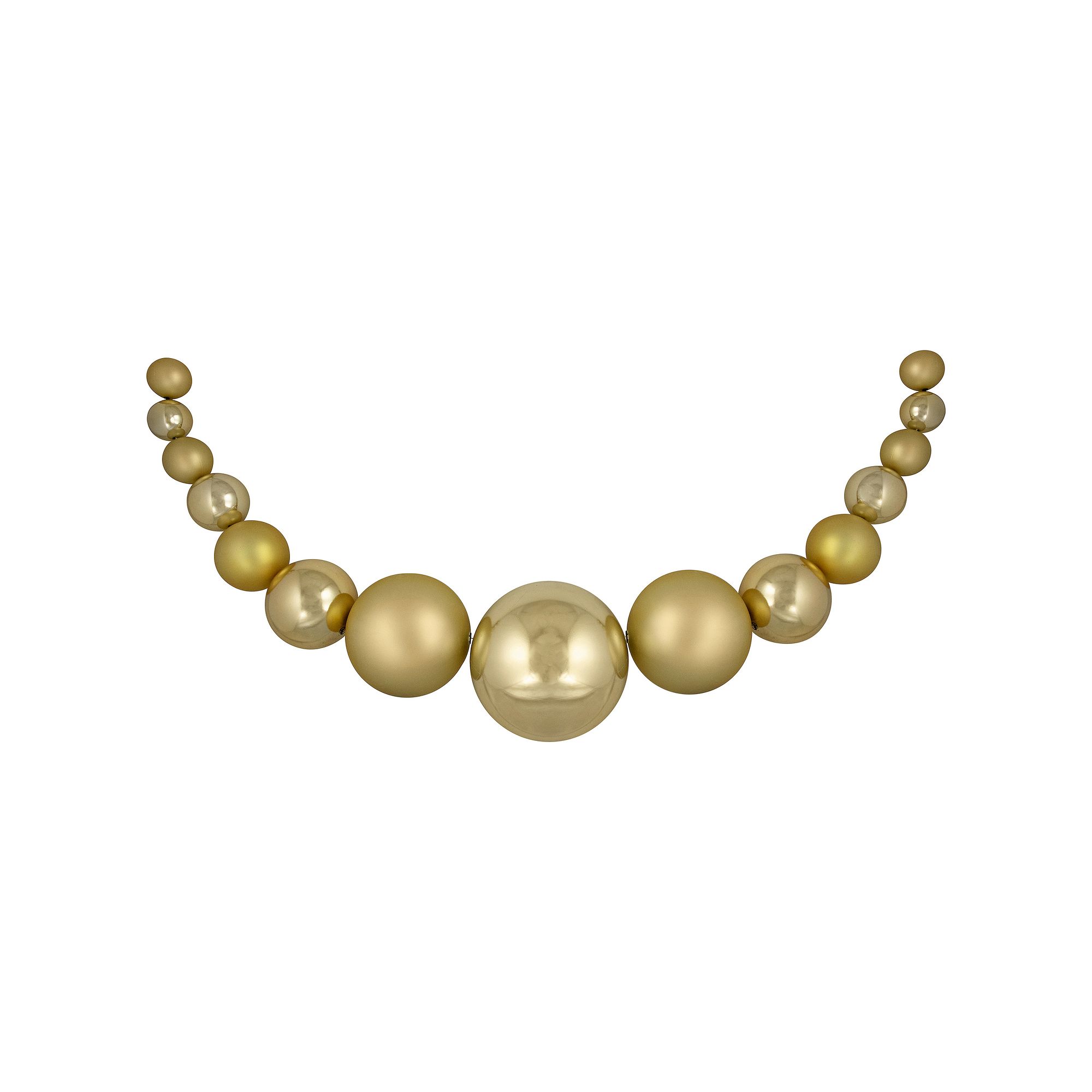 Northlight 6-ft. Gold Shiny & Matte Shatterproof Ball Christmas Swag