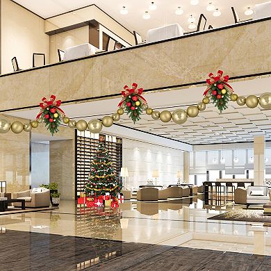 Northlight 6-ft. Gold Shiny & Matte Shatterproof Ball Christmas Swag