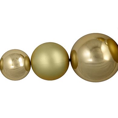 Northlight 6-ft. Gold Shiny & Matte Shatterproof Ball Christmas Swag