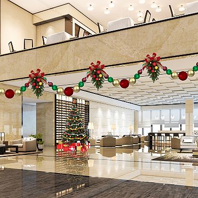 Northlight 6-ft. Shiny & Matte Traditional Colors Shatterproof Ball Christmas Swag