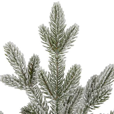 Northlight 14.75-in. Unlit Mini Frosted Artificial Christmas Tree in Santa Pot