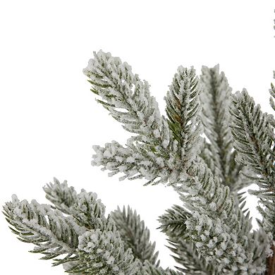 Northlight 14.75-in. Unlit Mini Frosted Artificial Christmas Tree in Santa Pot