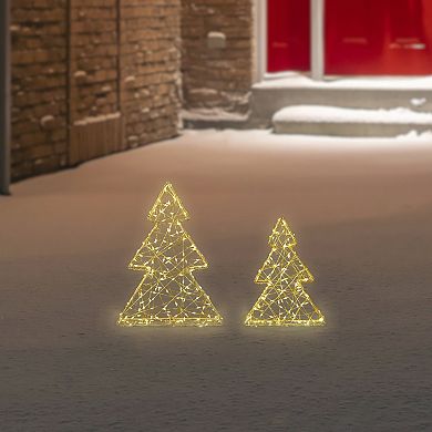 Northlight LED Gold Finish Christmas Tree Table Decor 2-piece Set