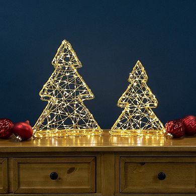 Northlight LED Gold Finish Christmas Tree Table Decor 2-piece Set