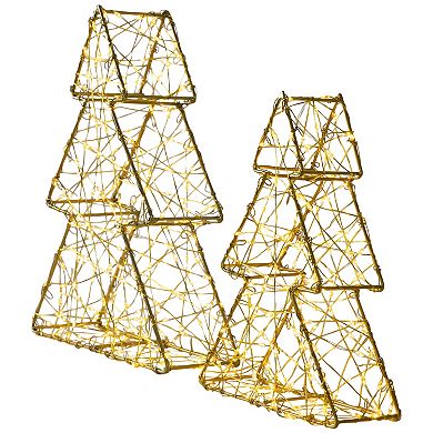 Northlight LED Gold Finish Christmas Tree Table Decor 2-piece Set