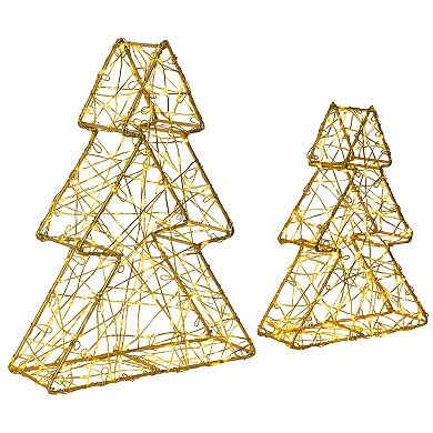 Northlight LED Gold Finish Christmas Tree Table Decor 2-piece Set