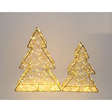 Northlight LED Gold Finish Christmas Tree Table Decor 2-piece Set