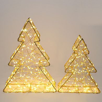 Northlight LED Gold Finish Christmas Tree Table Decor 2-piece Set
