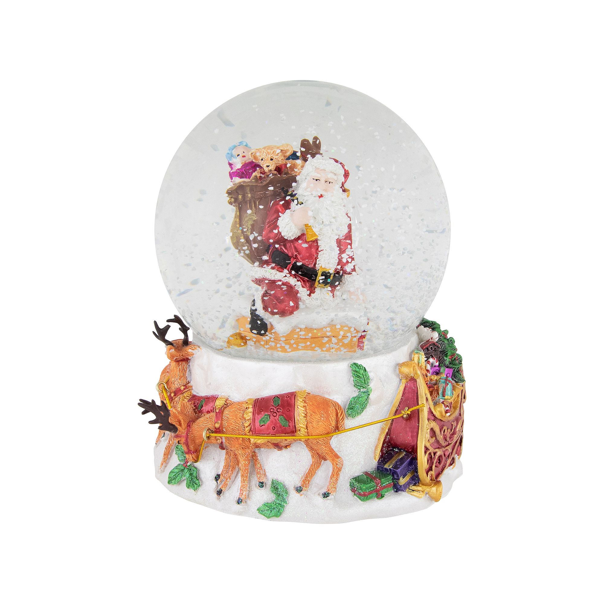 Northlight 6.5-in. Santa Delivering Gifts Musical Christmas Snow Globe, Mul