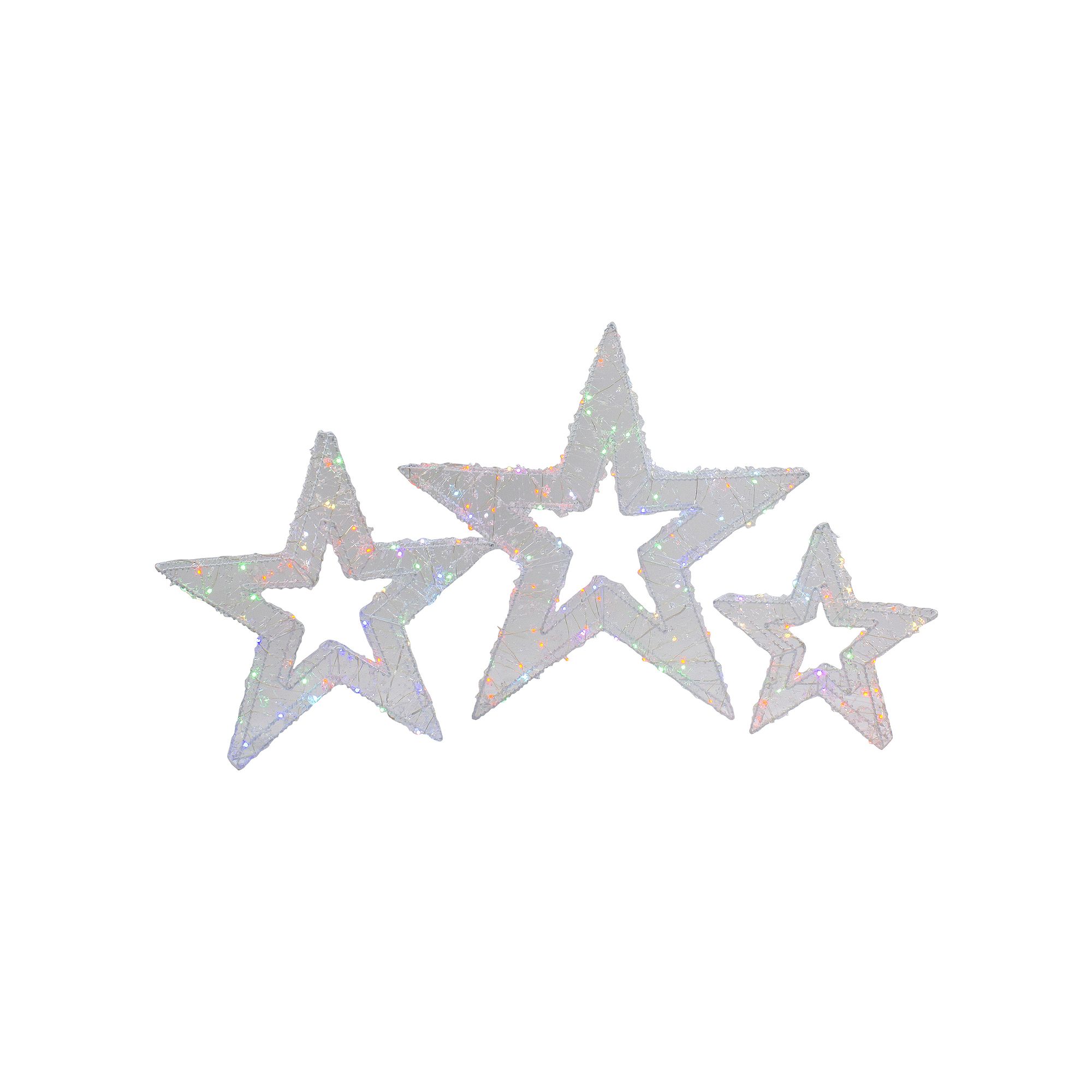 Northlight 23-in. 2-Piece LED Color Changing Stars Outdoor Christmas Decora