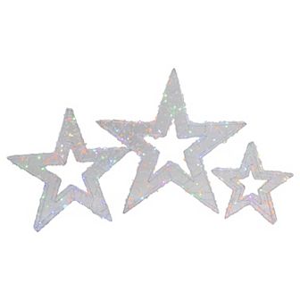 Northlight 23 in 2 pc LED Color Changing Stars Outdoor Christmas Decorations Set