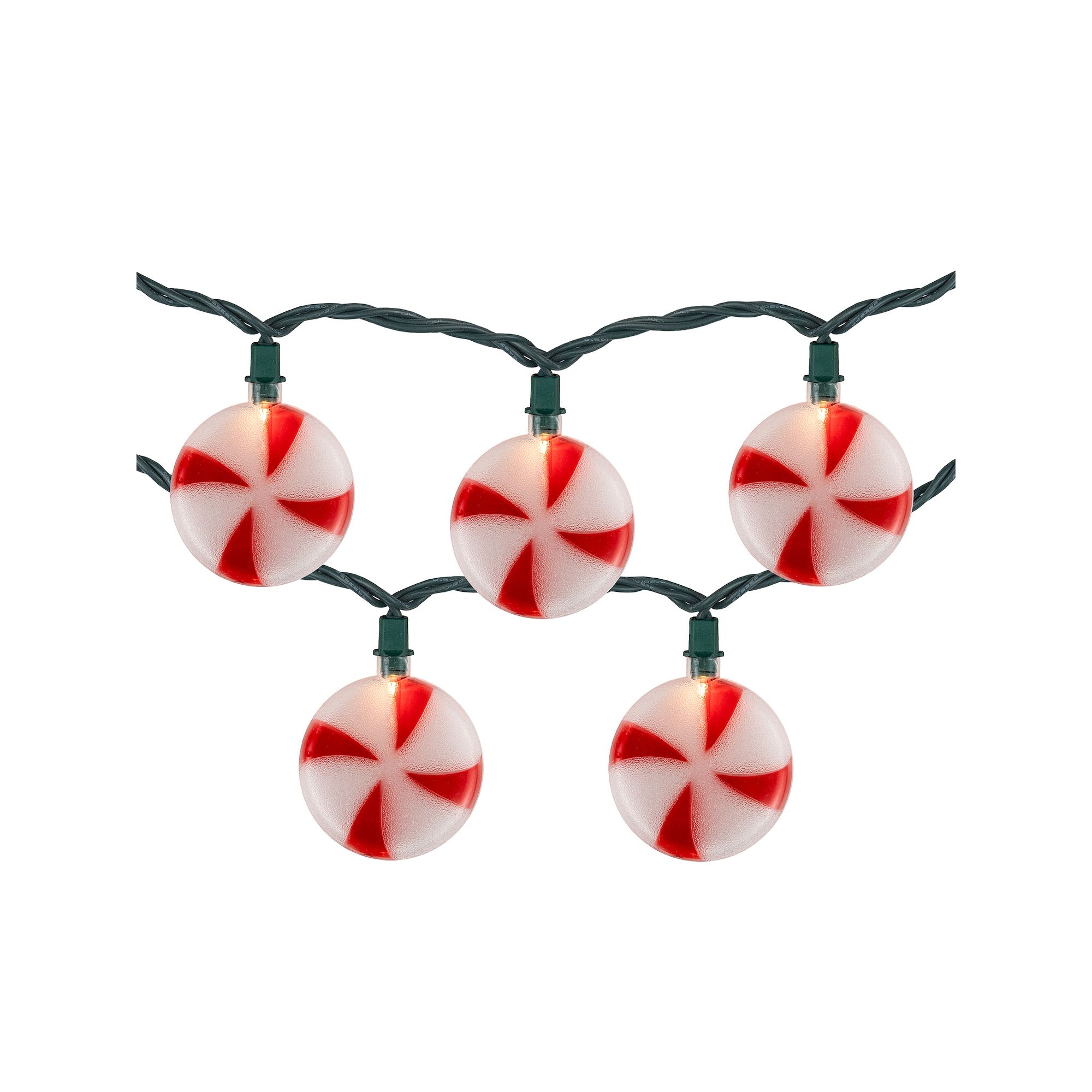 Northlight 6-ft. 10-Count Peppermint Candy Christmas Lights Strand, Red