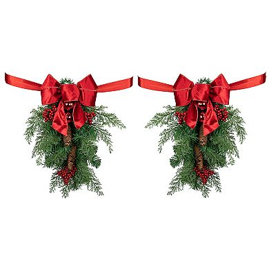 Northlight 2-Piece Mixed Cedar & Pine Christmas Chair Back Swag Set