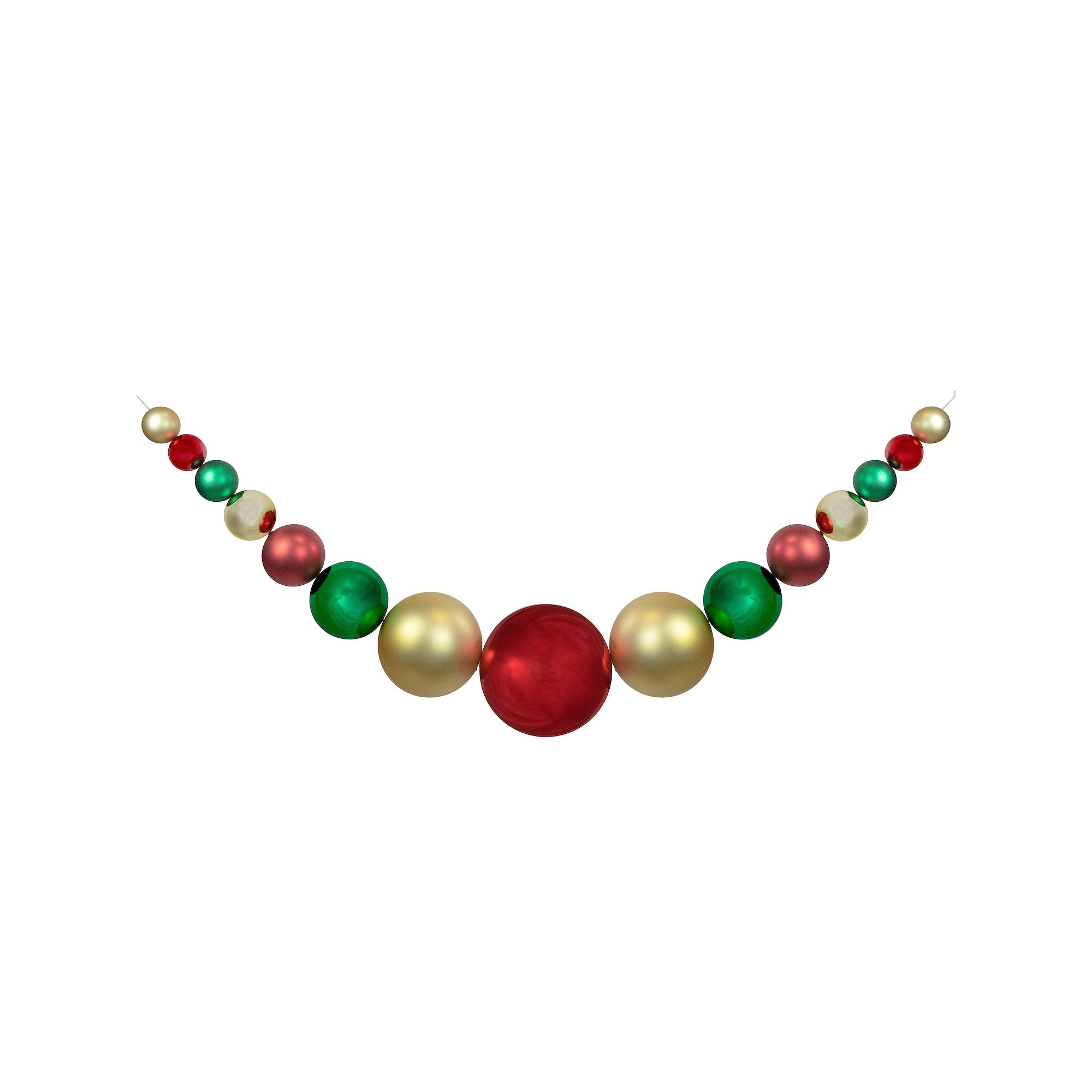 Northlight 6-ft. Red Gold & Green Shiny & Matte Shatterproof Ball Christmas