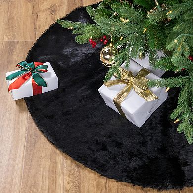 Northlight 48 in. Black Faux Fur Christmas Tree Skirt
