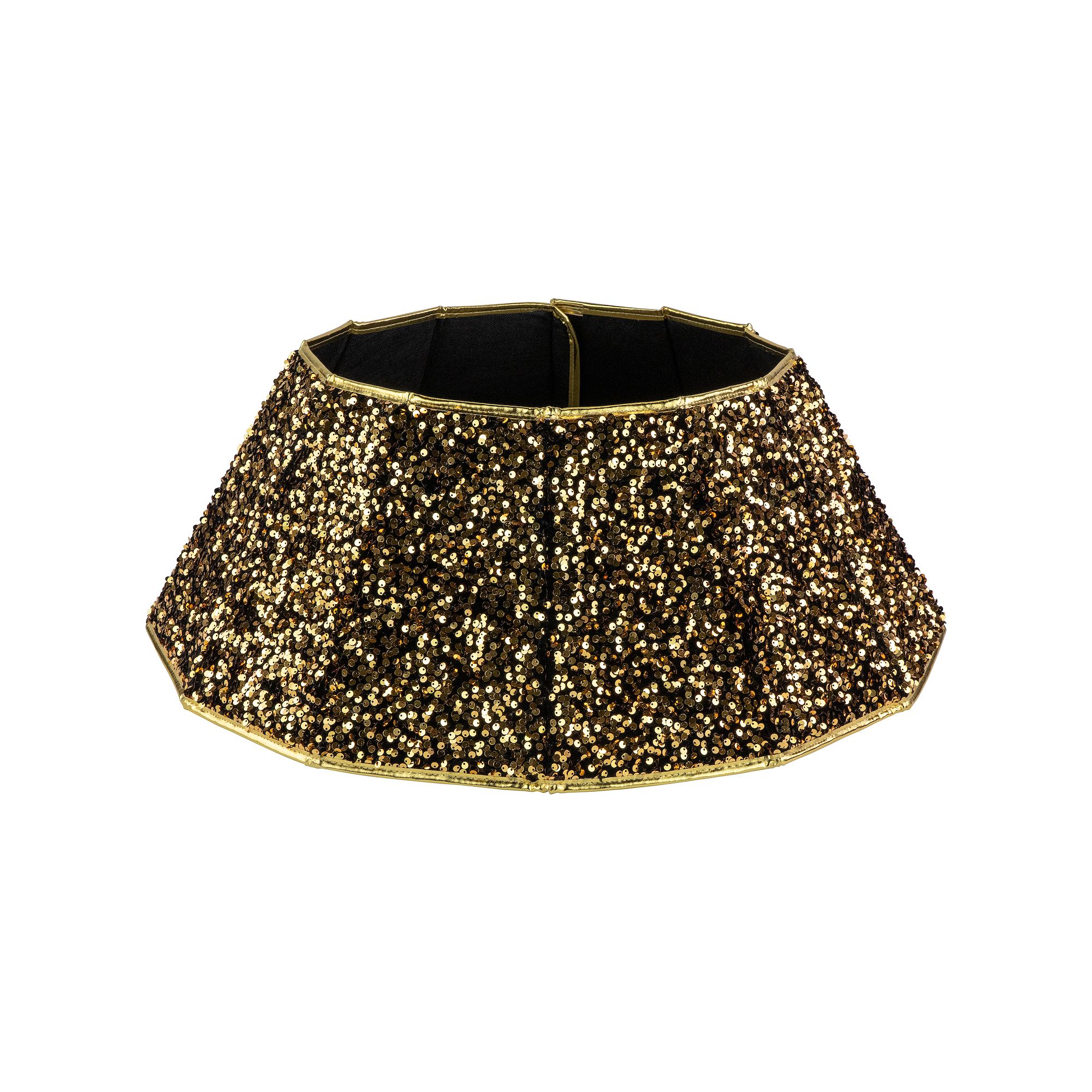 Northlight 26 in. Gold Sequins Hexagonal Christmas Tree Collar