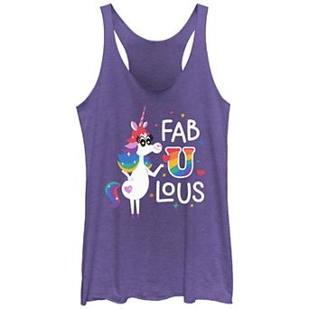 Disney / Pixar's Inside Out Fabulous Rainbow Juniors' Tri-Blend Racerback Tank Top