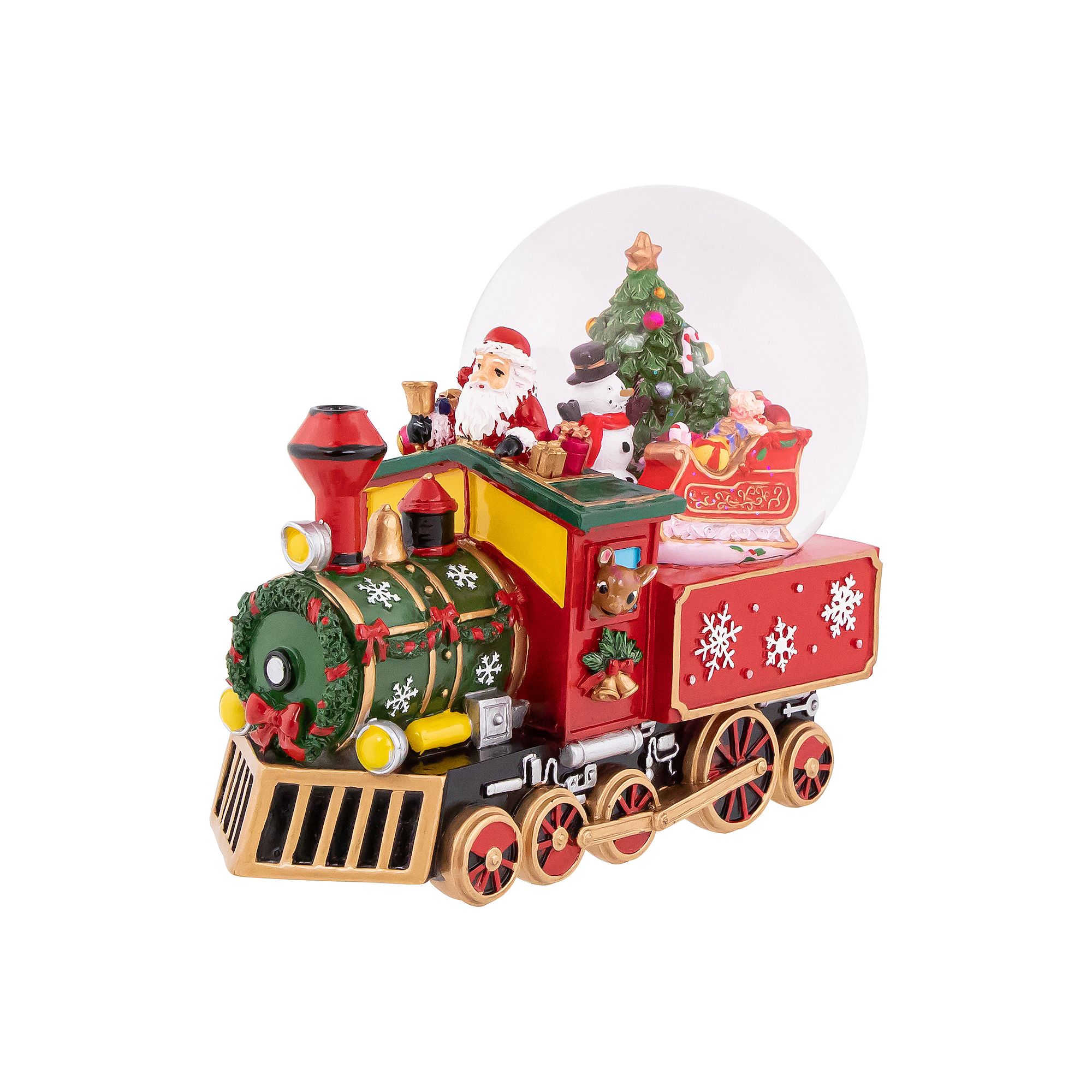Northlight Santa Driving the Christmas Train Musical Snow Globe Table Decor