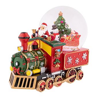 Northlight Santa Driving the Christmas Train Musical Snow Globe Table Decor