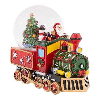 Northlight Santa Driving the Christmas Train Musical Snow Globe Table Decor