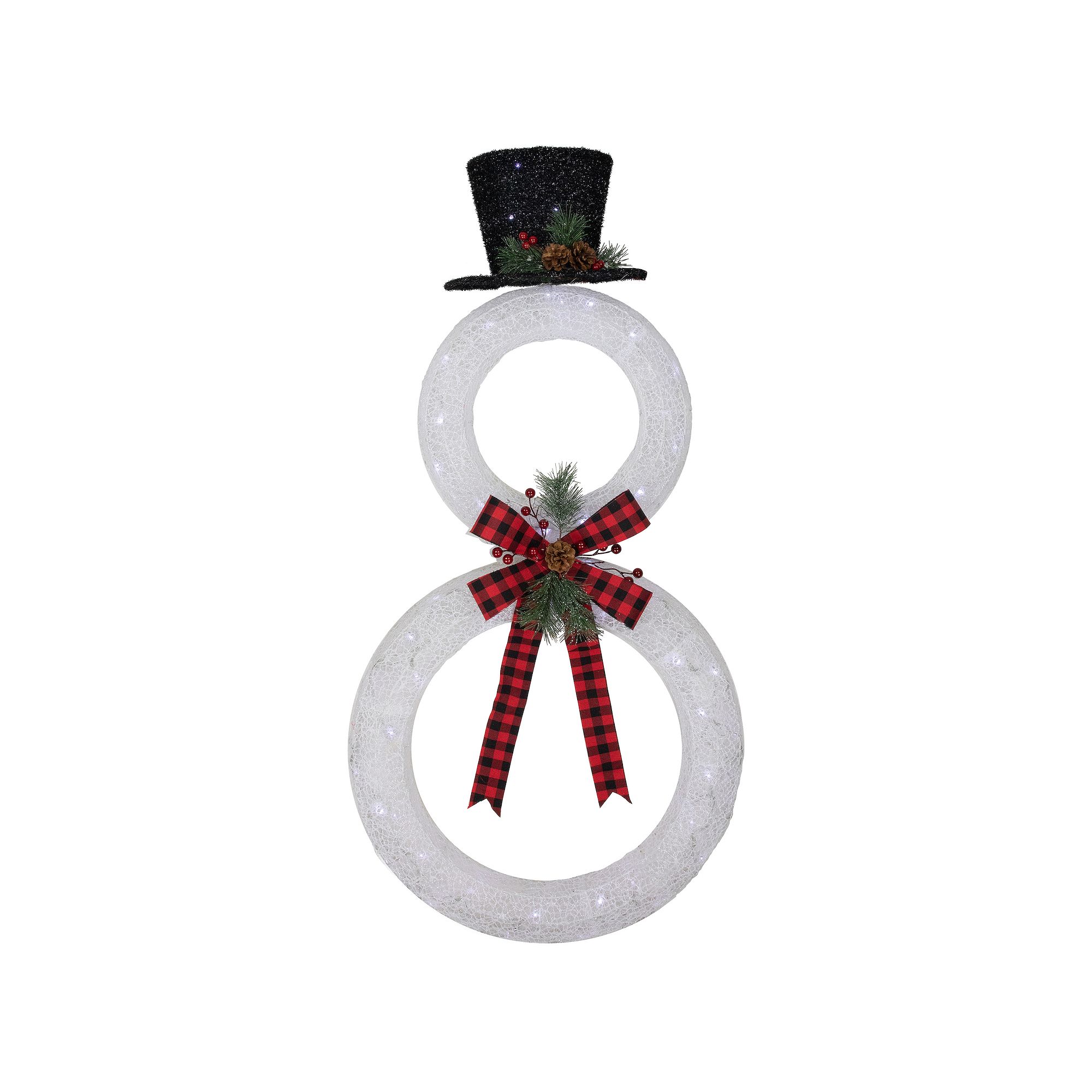Northlight 48 in. LED Lighted Wreath Snowman Outdoor Christmas Decoration, 
