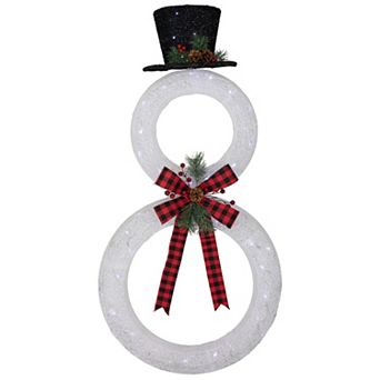 Northlight 48 in LED Lighted Wreath Snowman Outdoor Christmas Decoration