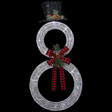 Northlight 48 in. LED Lighted Wreath Snowman Outdoor Christmas Decoration
