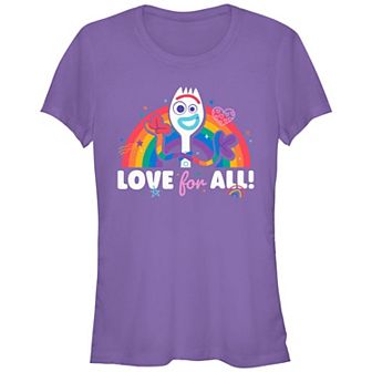 Disney / Pixar's Toy Story 4 Forky Love For All Rainbow Juniors' Fitted Graphic Tee