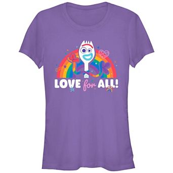 Disney / Pixar's Toy Story 4 Forky Love For All Rainbow Juniors' Fitted Graphic Tee