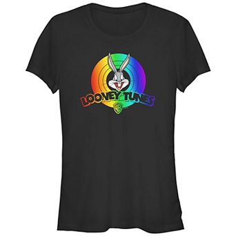 Juniors' Pride Looney Tunes Rainbow Logo Graphic Tee