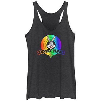 Juniors' Pride Looney Tunes Rainbow Logo Graphic Racerback Tank