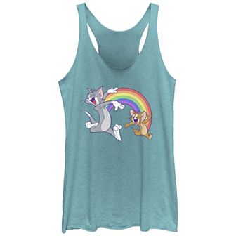 Juniors' Tom & Jerry Rainbow Buddies Pride Graphic Racerback Tank