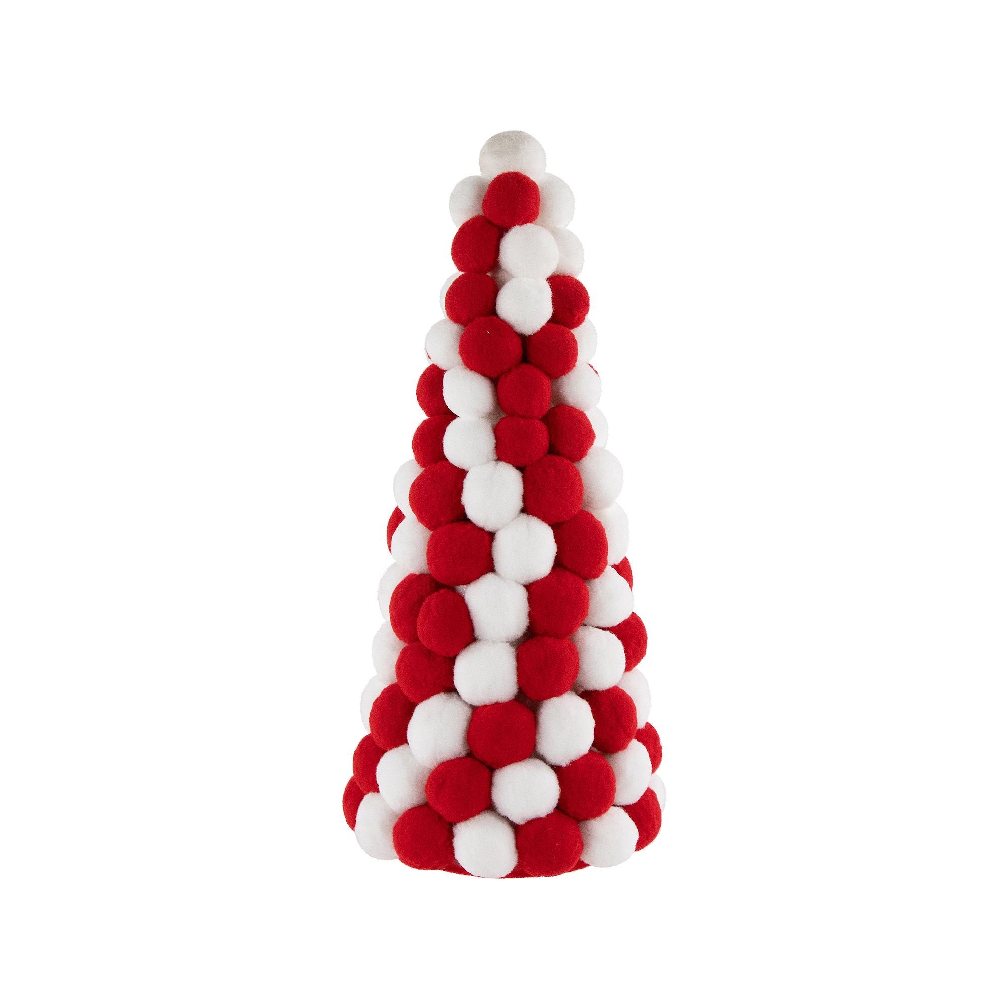Northlight White and Red Pom Pom Tree Christmas Table Decor