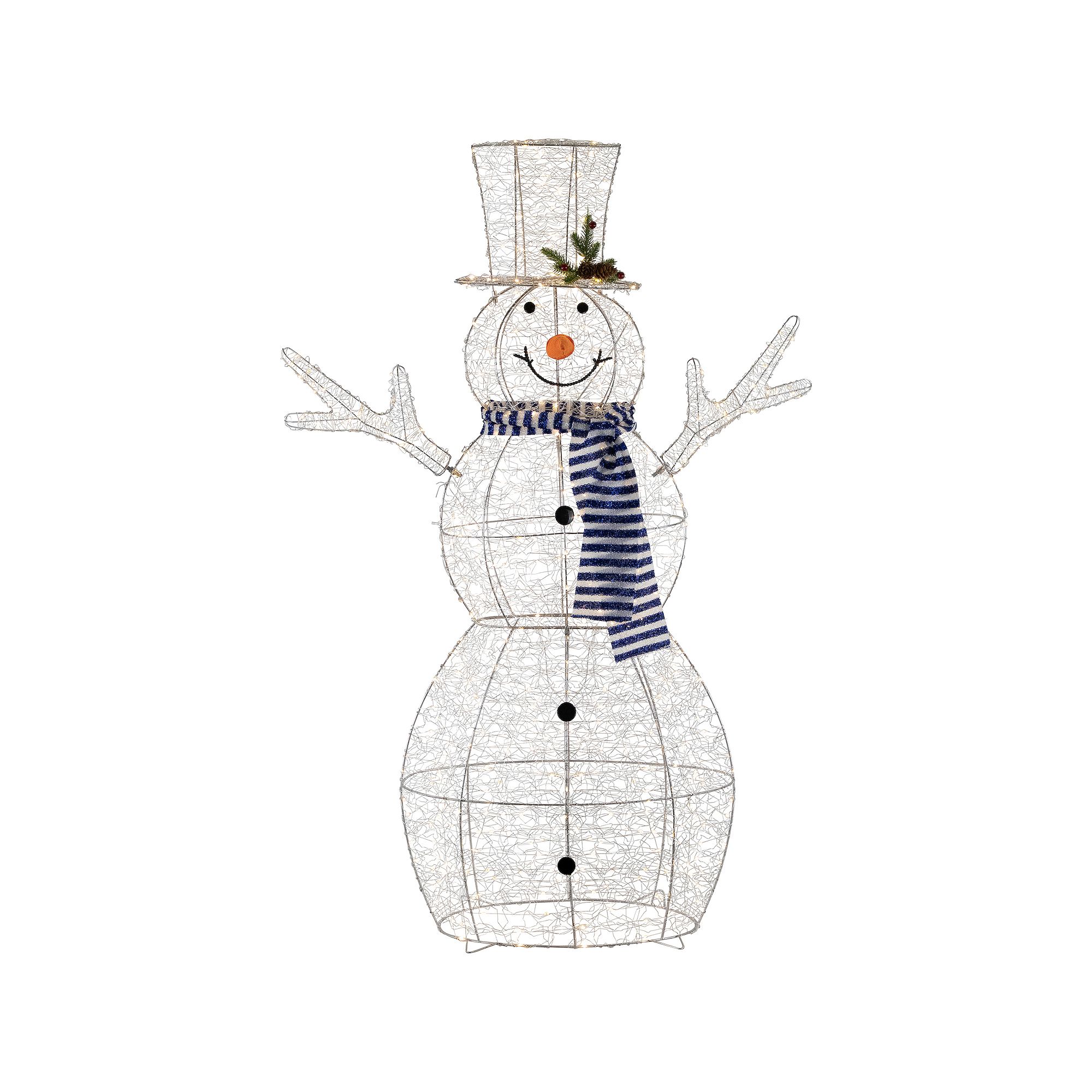 Northlight LED Lighted Silver Mesh Snowman Outdoor Twinkling Christmas Deco