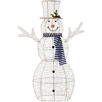 Northlight LED Lighted Silver Mesh Snowman Outdoor Twinkling Christmas Decoration