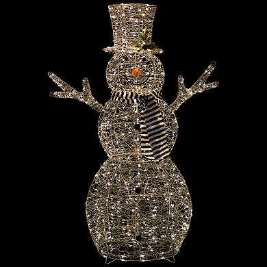 Northlight LED Lighted Silver Mesh Snowman Outdoor Twinkling Christmas Decoration