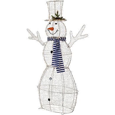 Northlight LED Lighted Silver Mesh Snowman Outdoor Twinkling Christmas Decoration