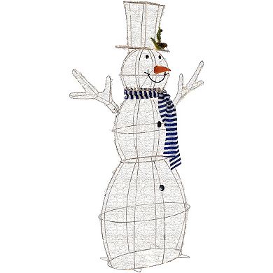 Northlight LED Lighted Silver Mesh Snowman Outdoor Twinkling Christmas Decoration
