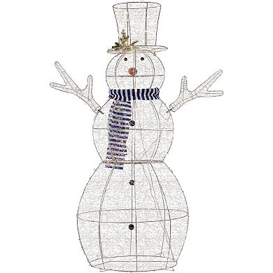 Northlight LED Lighted Silver Mesh Snowman Outdoor Twinkling Christmas Decoration