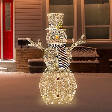 Northlight LED Lighted Silver Mesh Snowman Outdoor Twinkling Christmas Decoration