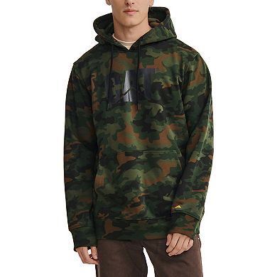 Men's Caterpillar Fleece CAT Logo Printed Pullover Hoodie