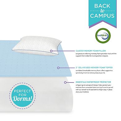 BodiPedic Back to Campus 3-Piece Twin XL Bedding Bundle Set