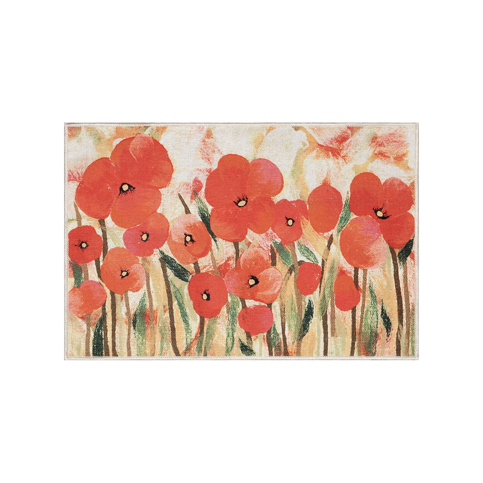 Liora Manne Impressions Poppies Indoor/Outdoor Mat, Red