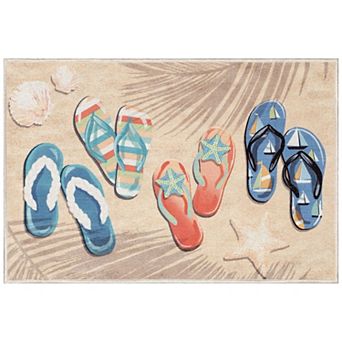Liora Manne Impressions Beachside Flip Flops Indoor/Outdoor Mat