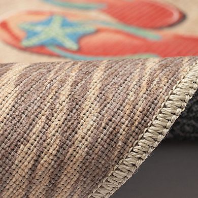 Liora Manne Impressions Beachside Flip Flops Indoor/Outdoor Mat