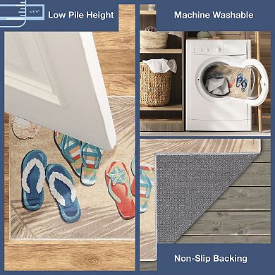 Liora Manne Impressions Beachside Flip Flops Indoor/Outdoor Mat