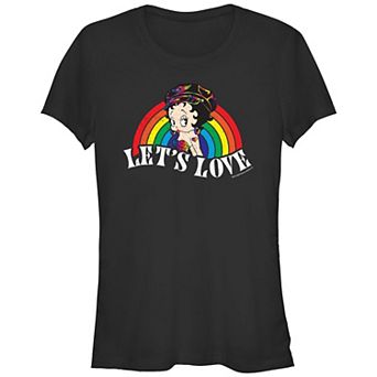 Juniors' Betty Boop Let's Love Pride Graphic Tee