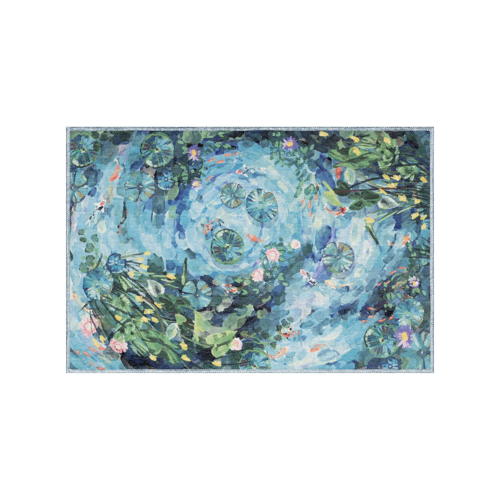 Liora Manne Impressions Peace Pond Indoor/Outdoor Mat, Blue
