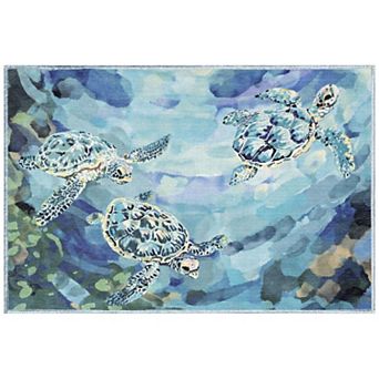 Liora Manne Impressions Sea Turtles Indoor/Outdoor Mat