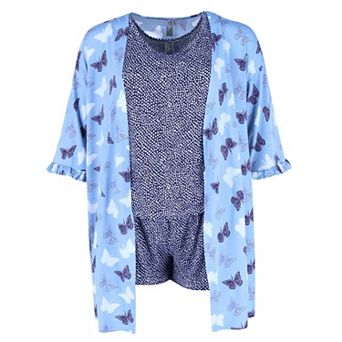 Women's Tank Top And Shorts With Robe Sleep Set